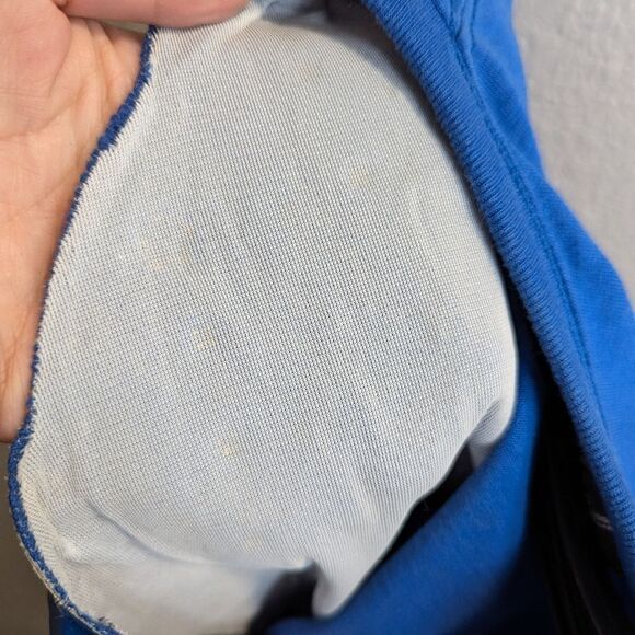 Phillip Noel blue white leather embellished studded vintage tunic T-shirt top OS - Picture 7 of 8